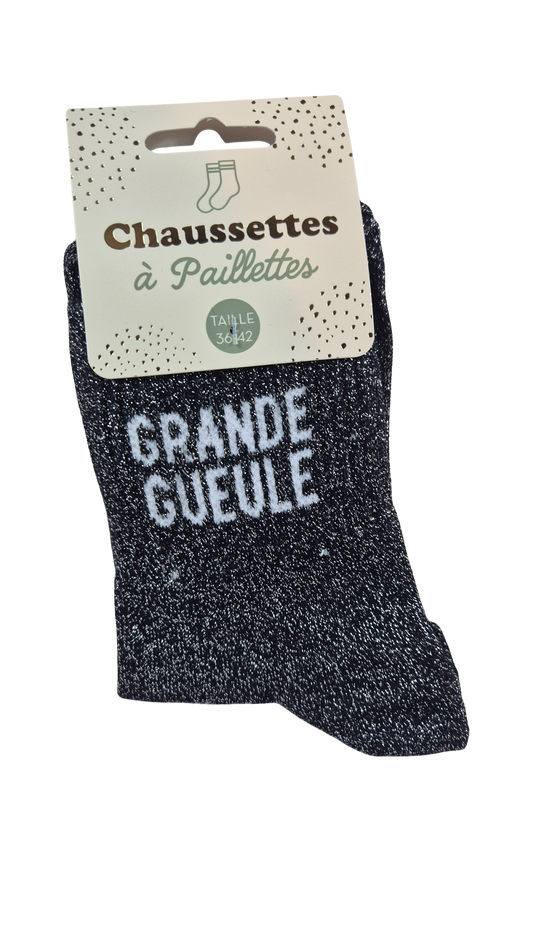 Chaussettes à paillettes "grande gueule"