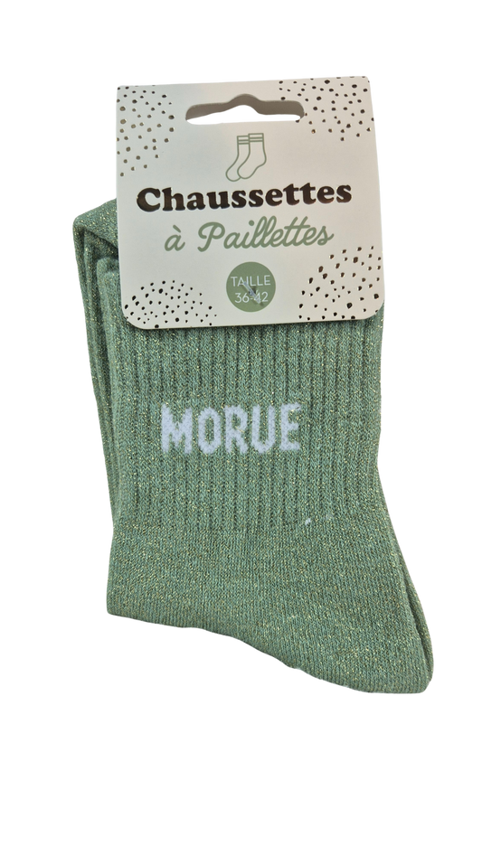 Chaussettes à paillettes "morue"