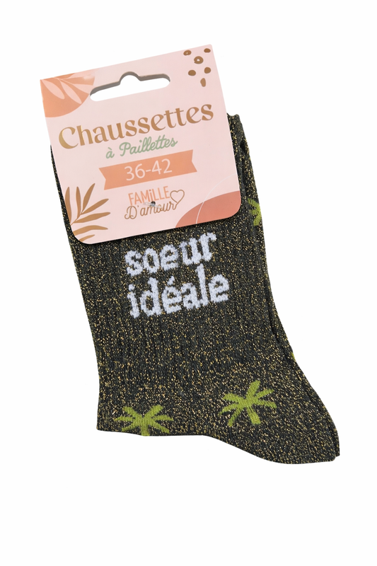Chaussettes à paillettes "soeur idéale"