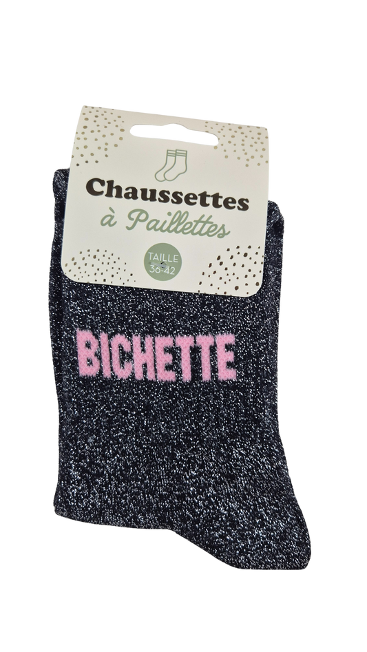 Chaussettes à paillettes "bichette"