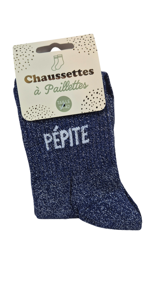 Chaussettes à paillettes "pépite"