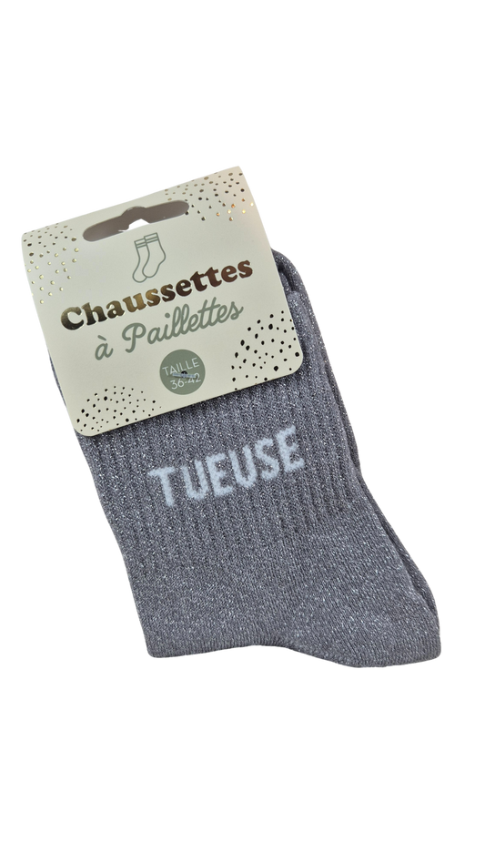 Chaussettes à paillettes "tueuse"
