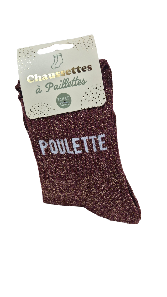 Chaussettes à paillettes "poulette"